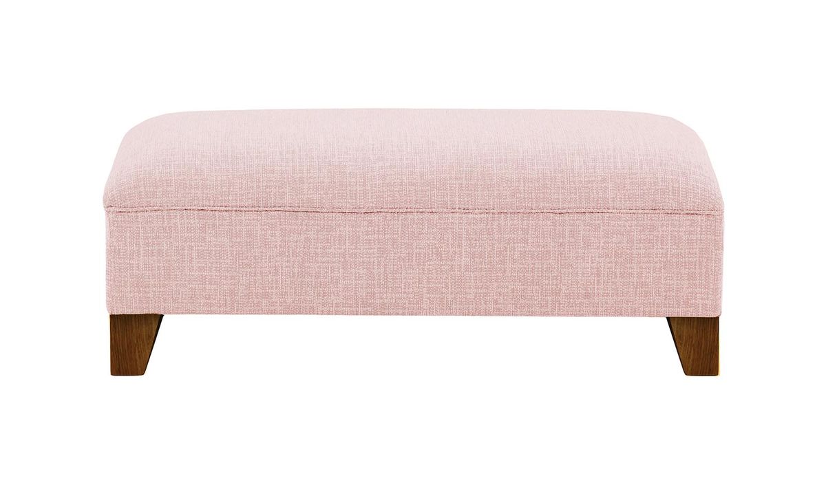 Pouf James, Vitolini 336-1036 - Rose, Couleur des pieds: Chêne foncé