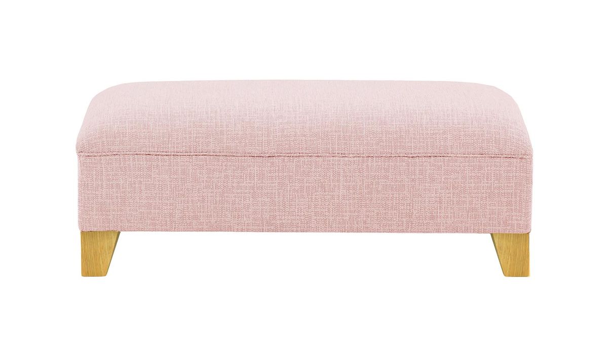 Pouf James, Vitolini 336-1036 - Rose, Couleur des pieds: Chêne clair