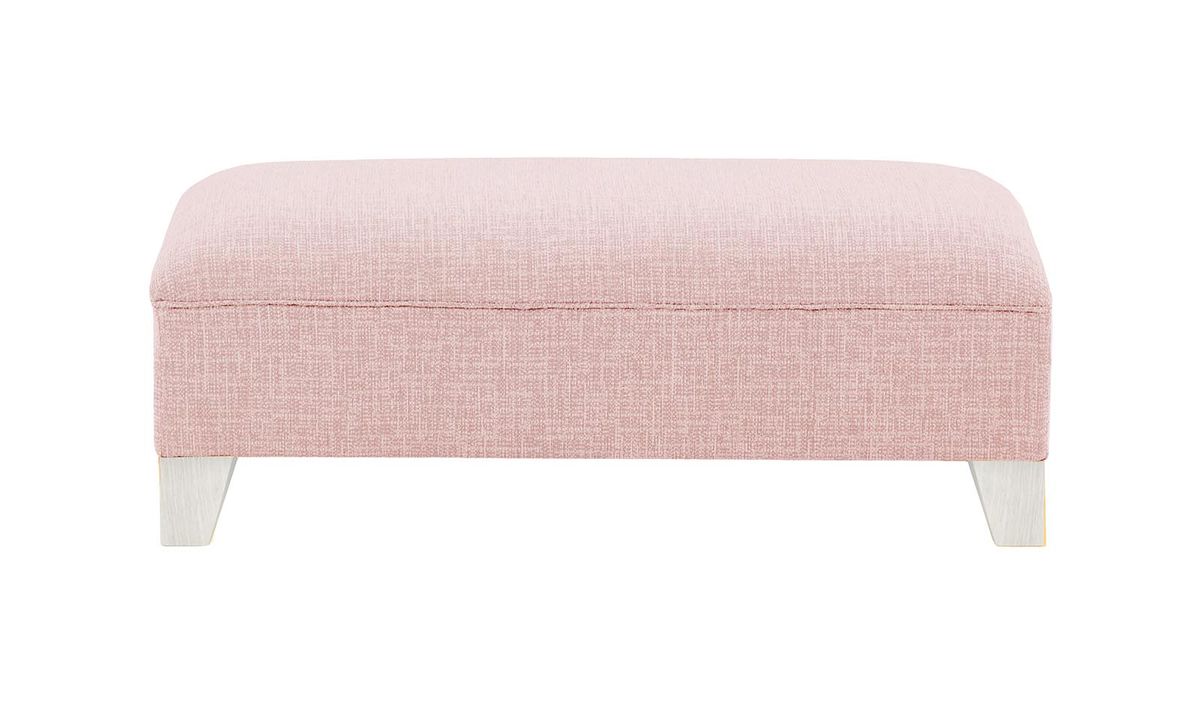 Pouf James, Vitolini 336-1036 - Rose, Couleur des pieds: Blanc