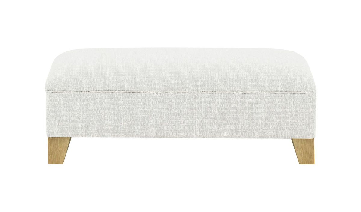 Pouf James, Vitolini 361-0104 - Blanc, Couleur des pieds: Noir wax