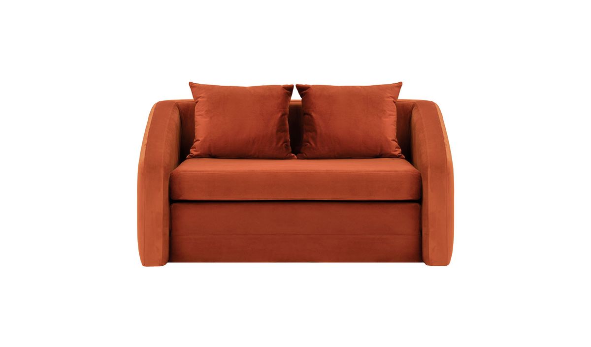 Alma – canapé convertible deux places, Velluto 33 - orange rouillé