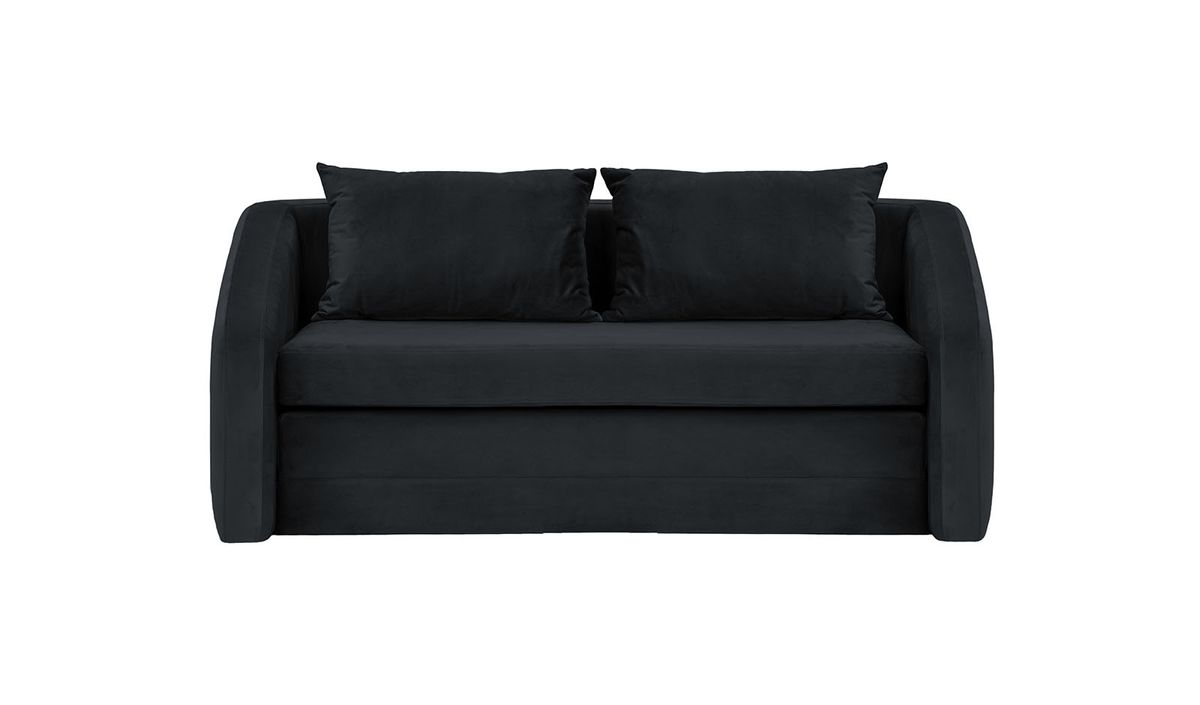 Alma - Canapé convertible trois places, noir - Velluto 20