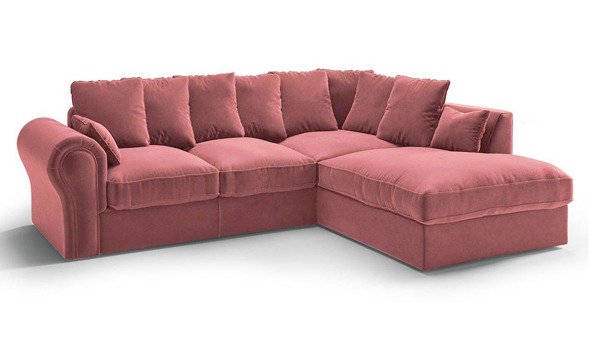 Canapé d’angle droit Baron, rose delavé - Kronos 29