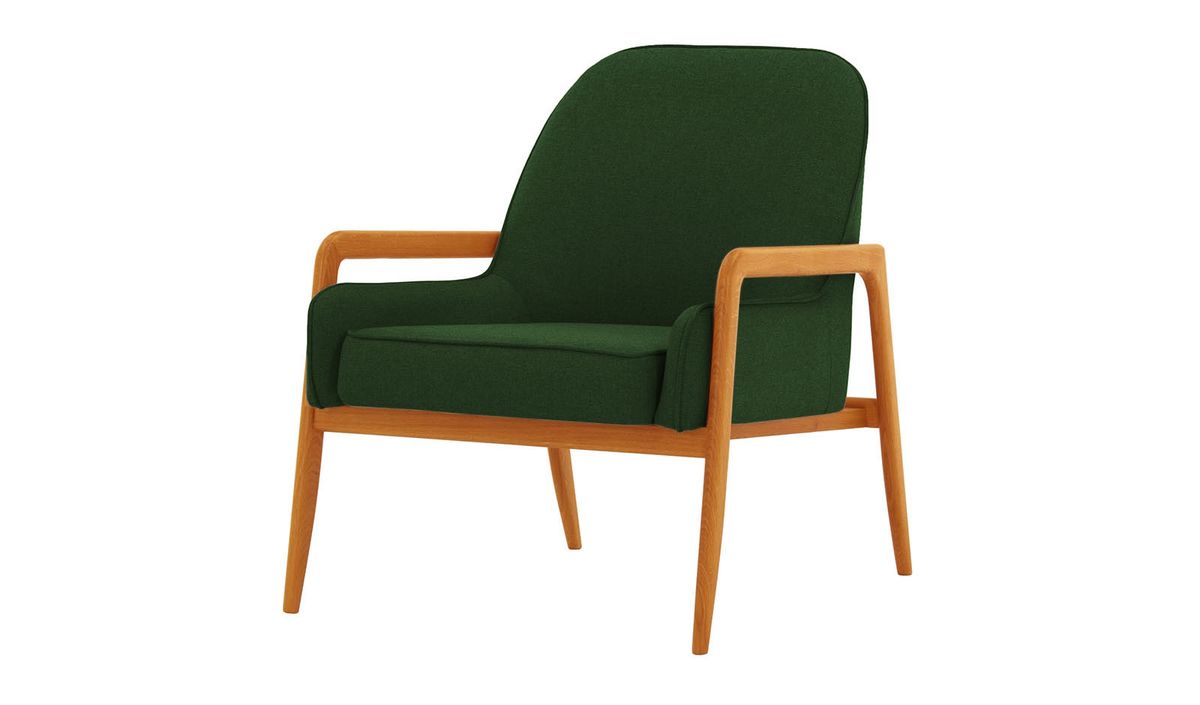 Fauteuil Turin, vert foncé - Malmo 37, Couleur des pieds: aveo