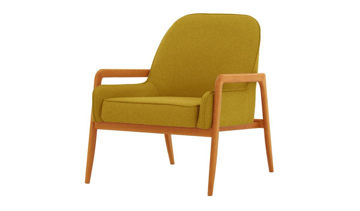 Fauteuil Turin, moutarde - Malmo 41, Couleur des pieds: aveo