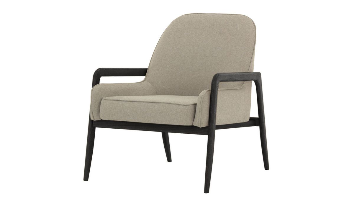 Fauteuil Turin, beige - Malmo 8, Couleur des pieds: Noir