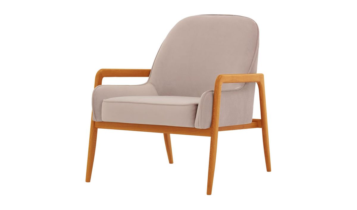 Fauteuil Turin, lila/rose - Velluto 14, Couleur des pieds: aveo