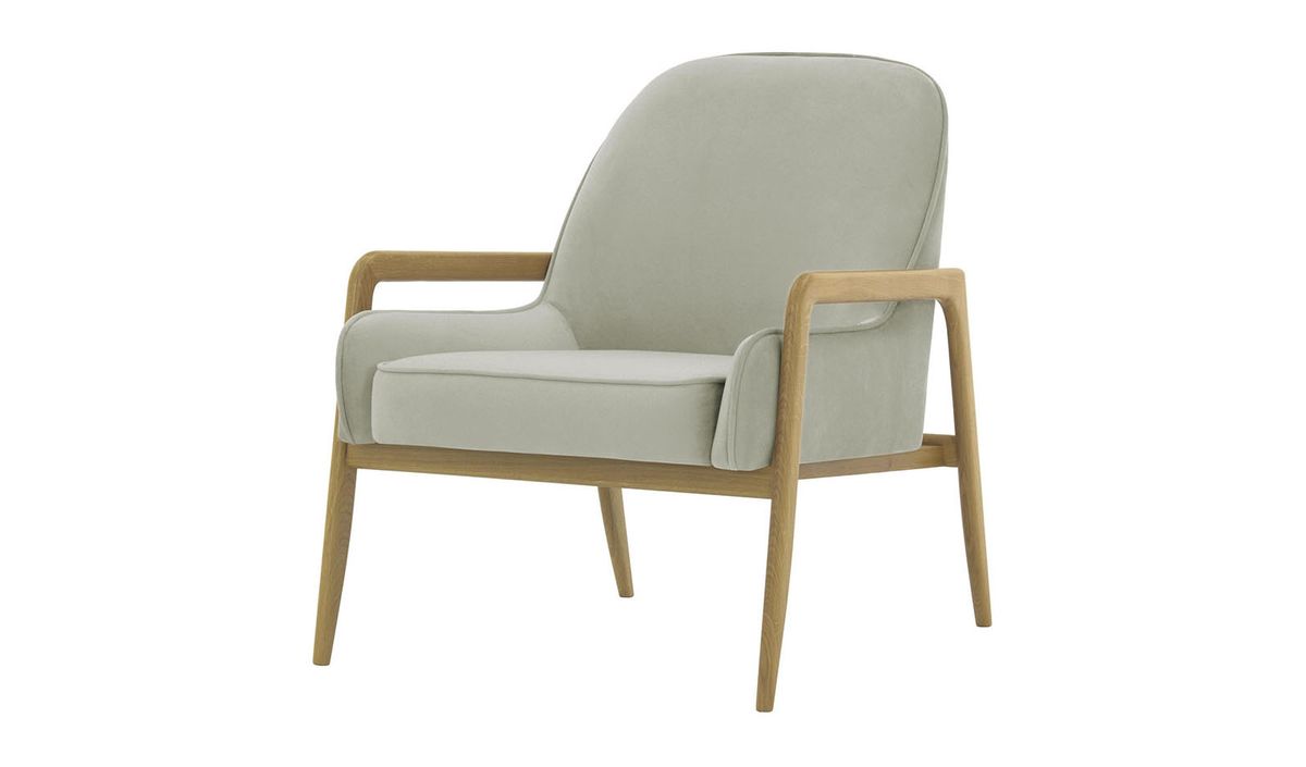 Fauteuil Turin, gris clair - Velluto 15, Couleur des pieds: Noir wax
