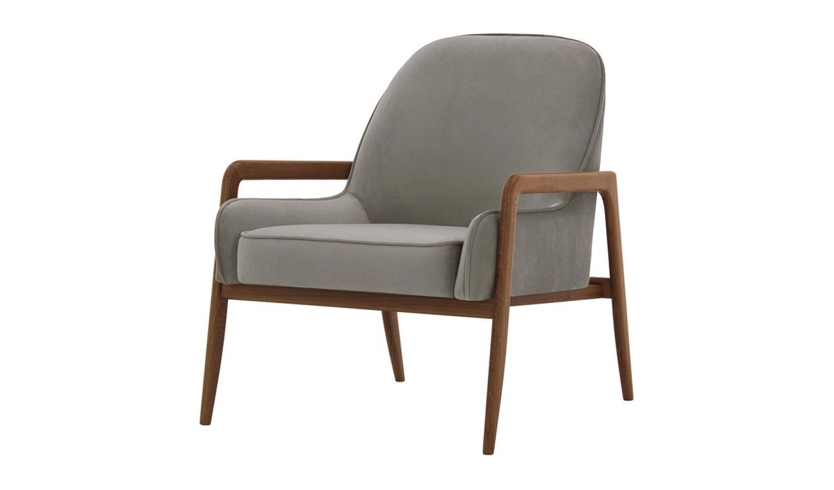 Fauteuil Turin, gris éléphant - Velluto 17