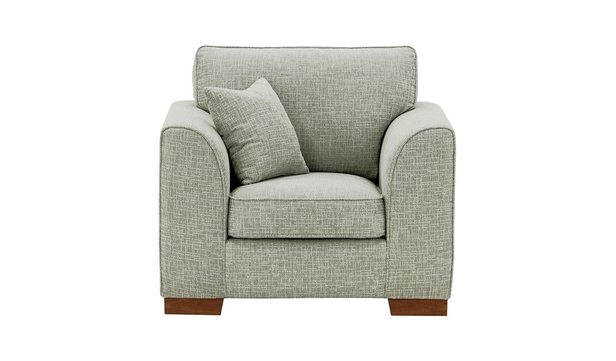 Fauteuil Avos, Vitolini 335-0723 - Gris Clair, Couleur des pieds: Chêne foncé