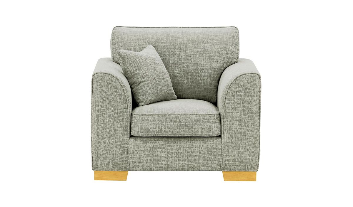 Fauteuil Avos, Vitolini 335-0723 - Gris Clair, Couleur des pieds: Chêne clair