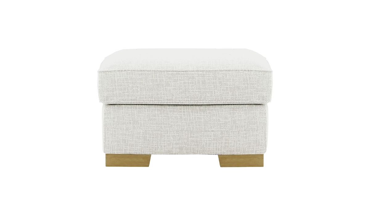 Pouf Avos, Vitolini 361-0104 - Blanc, Couleur des pieds: Noir wax