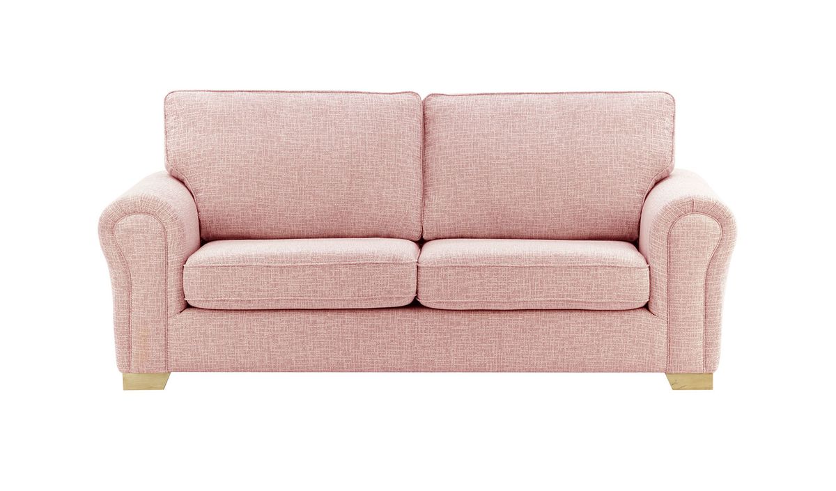 Canapé trois places Bonna, Vitolini 336-1036 - Rose, Couleur des pieds: Noir wax