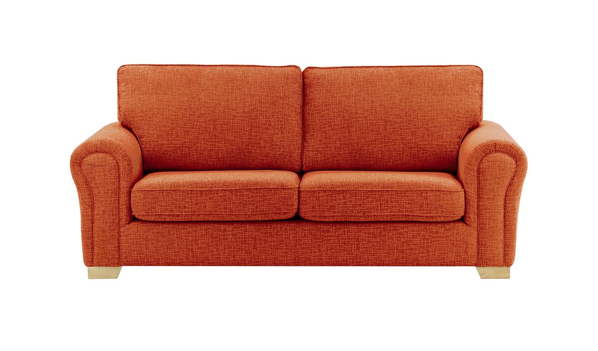 Canapé trois places Bonna, Vitolini 337-0706 - Terracota, Couleur des pieds: Noir wax