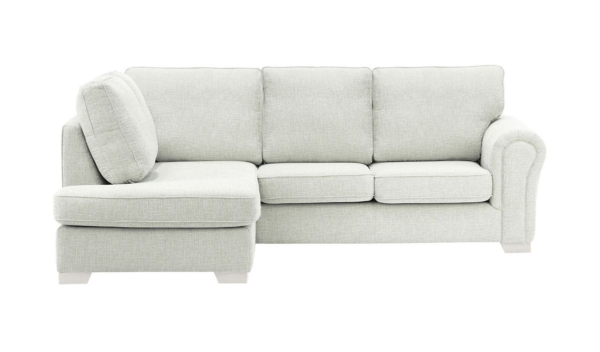 Canapé d’angle gauche Bonna, Vitolini 361-0104 - Blanc, Couleur des pieds: Blanc