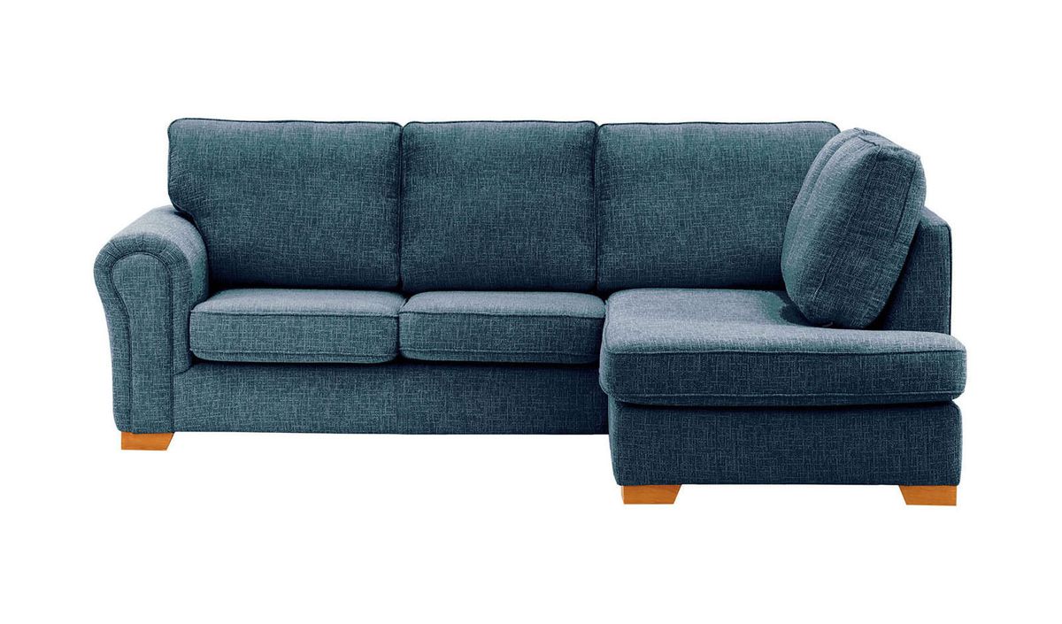 Canapé d’angle droit Bonna, Vitolini 335-0722 - Bleu Marine, Couleur des pieds: aveo
