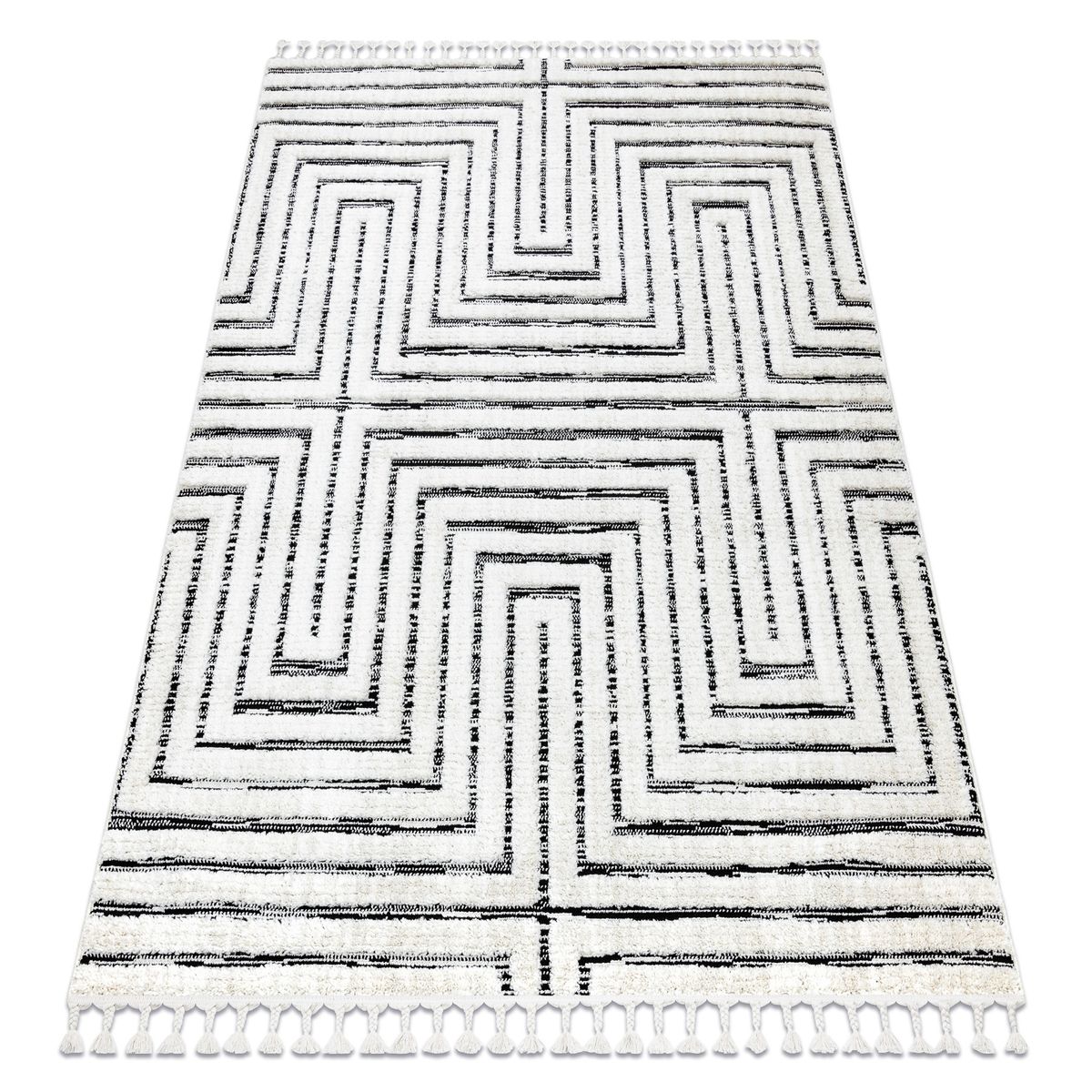 Tapis g om trique Leroy blanc anthracite prix SLF24