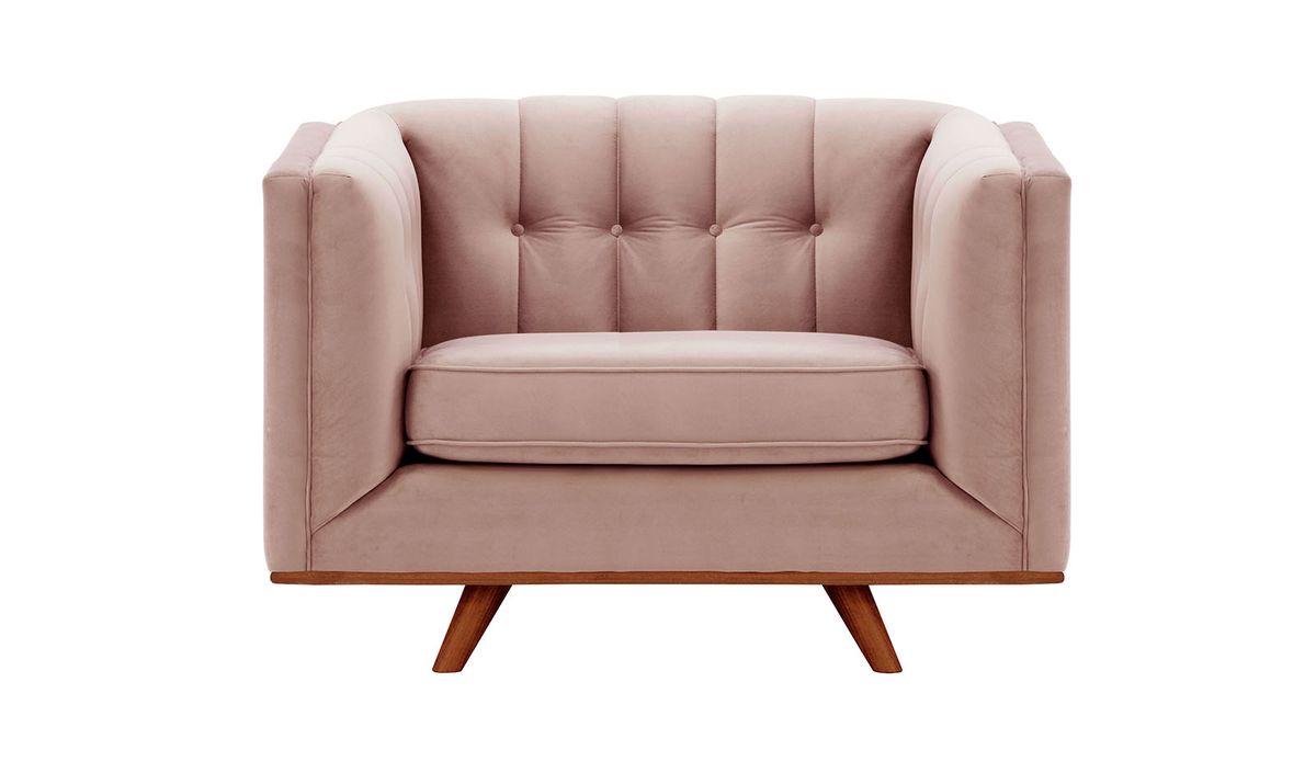 Fauteuil Vicenza, lila/rose - Velluto 14, Couleur des pieds: aveo