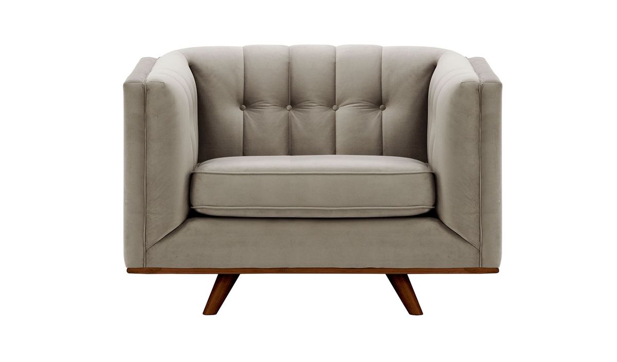 Fauteuil Vicenza, gris éléphant - Velluto 17