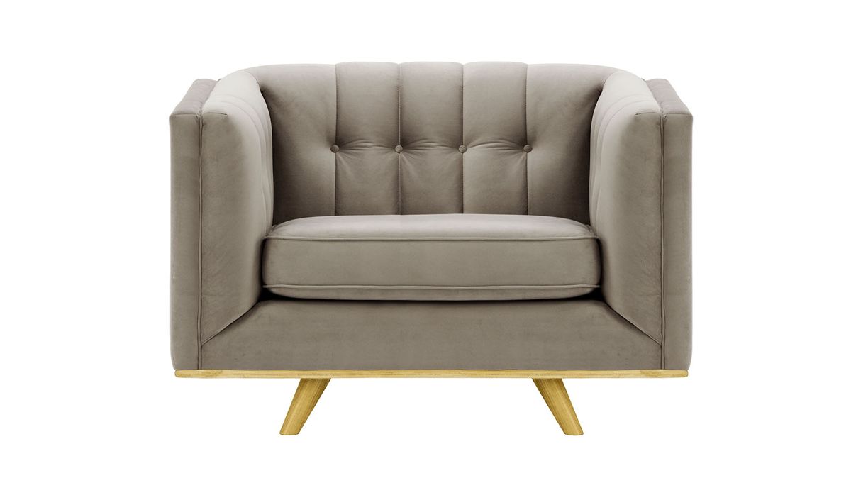 Fauteuil Vicenza, gris éléphant - Velluto 17