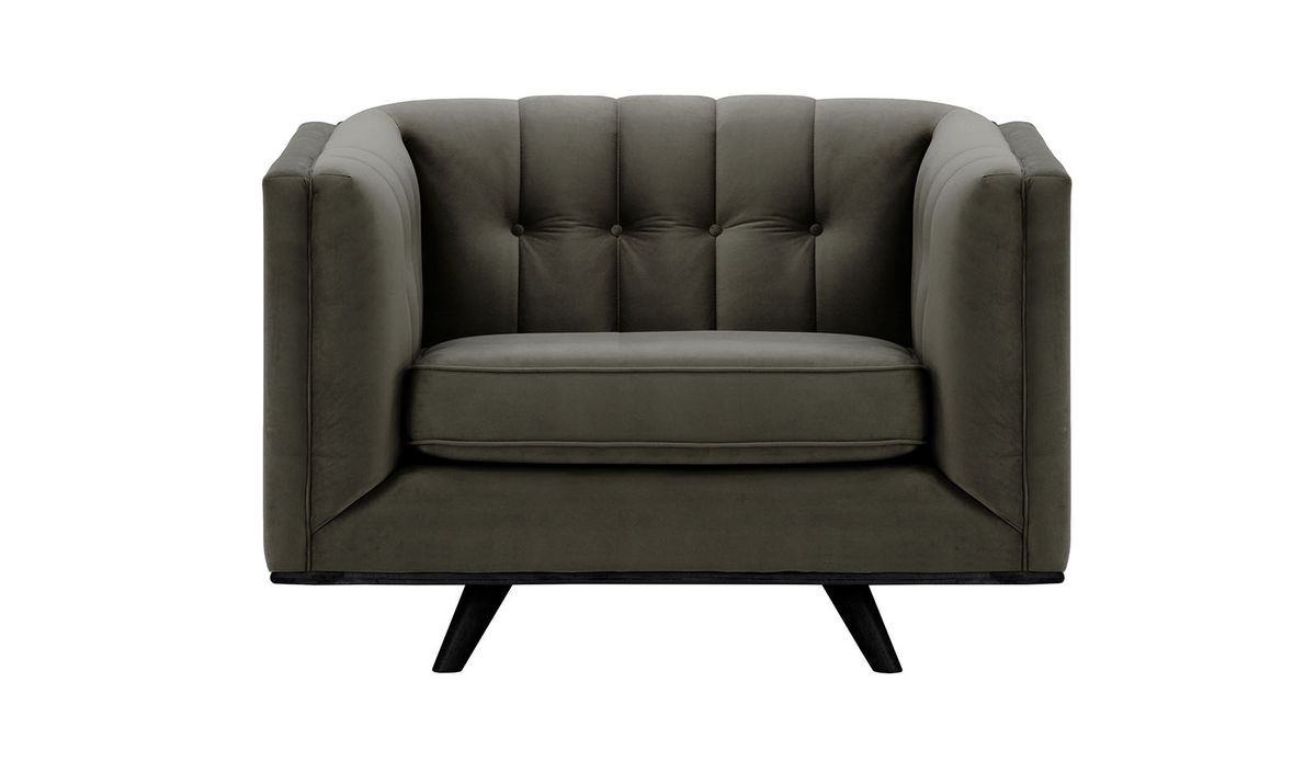 Fauteuil Vicenza, graphite - Velluto 19, Couleur des pieds: Noir