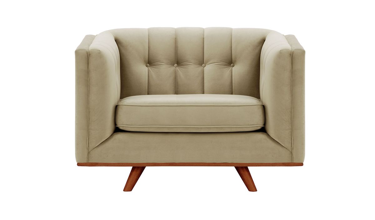Fauteuil Vicenza, beige - Velluto 3, Couleur des pieds: aveo