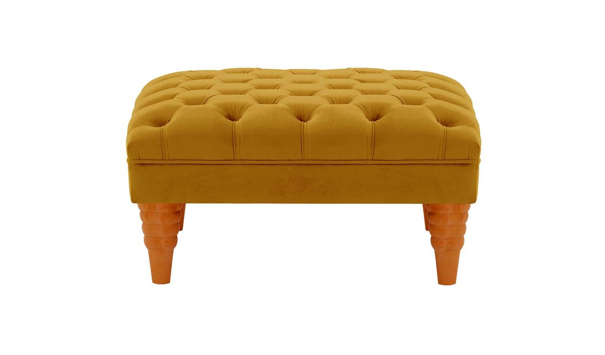 Pouf capitonné Chester Max, moutarde - Velluto 8