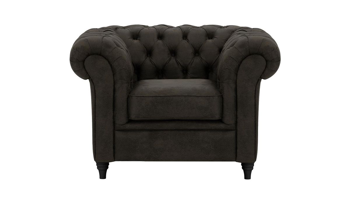 Fauteuil Chesterfield, Madagaskar 16 - Black, Couleur des pieds: Noir