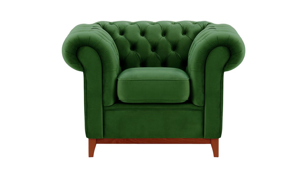 Fauteuil Chesterfield Wood, vert foncé - Velluto 10