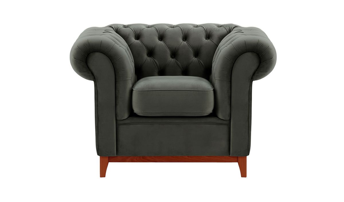 Fauteuil Chesterfield Wood, graphite - Velluto 19