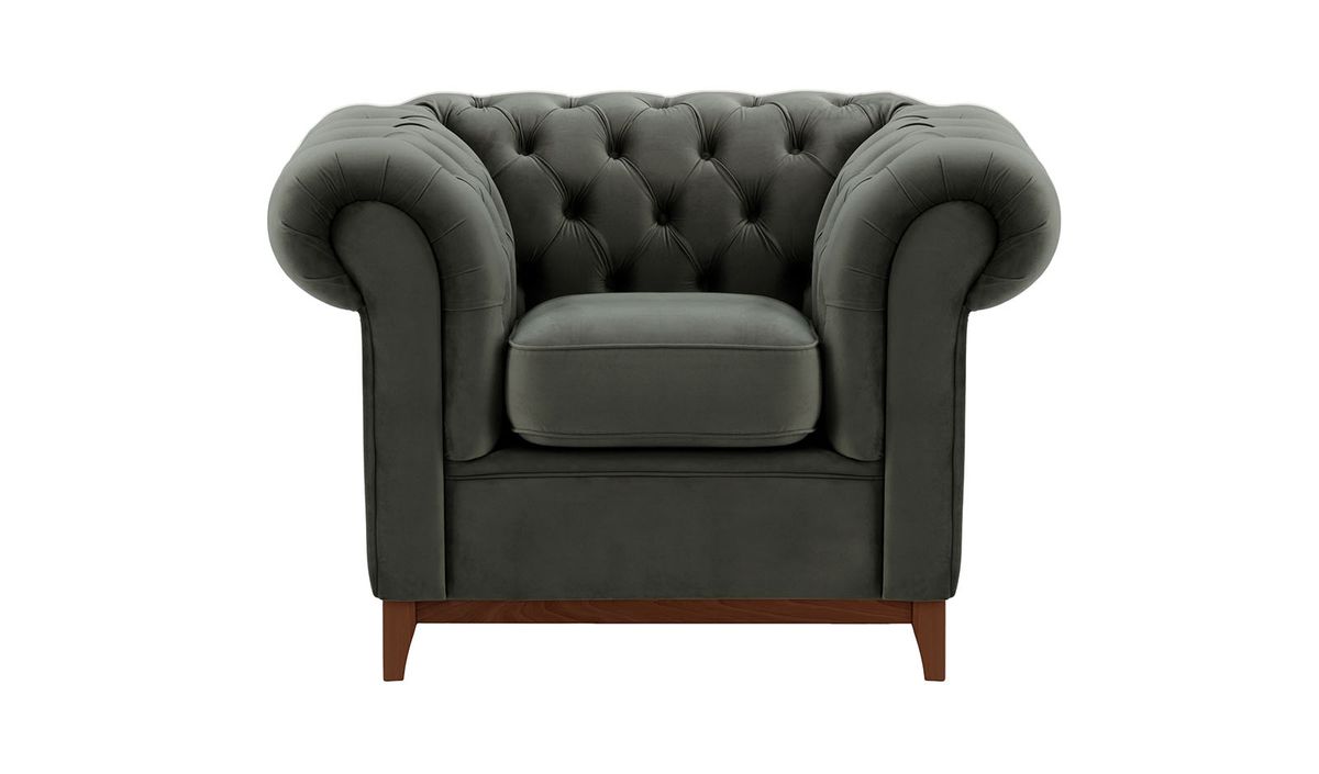Fauteuil Chesterfield Wood, graphite - Velluto 19