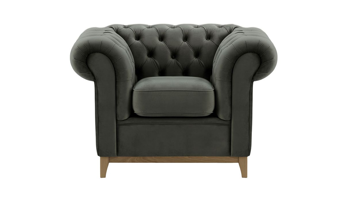 Fauteuil Chesterfield Wood, graphite - Velluto 19