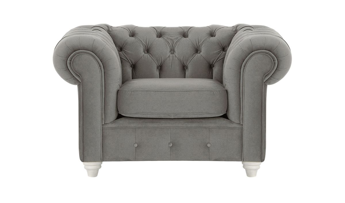 Fauteuil Chesterfield Max, graphite - Velluto 19