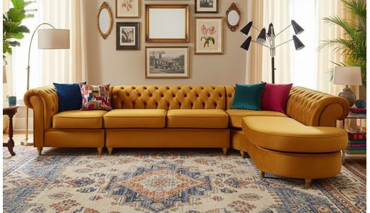 Chesterfield - Canapé d’angle droit modulaire. Chesterfield - Canapé d’angle droit modulaire.