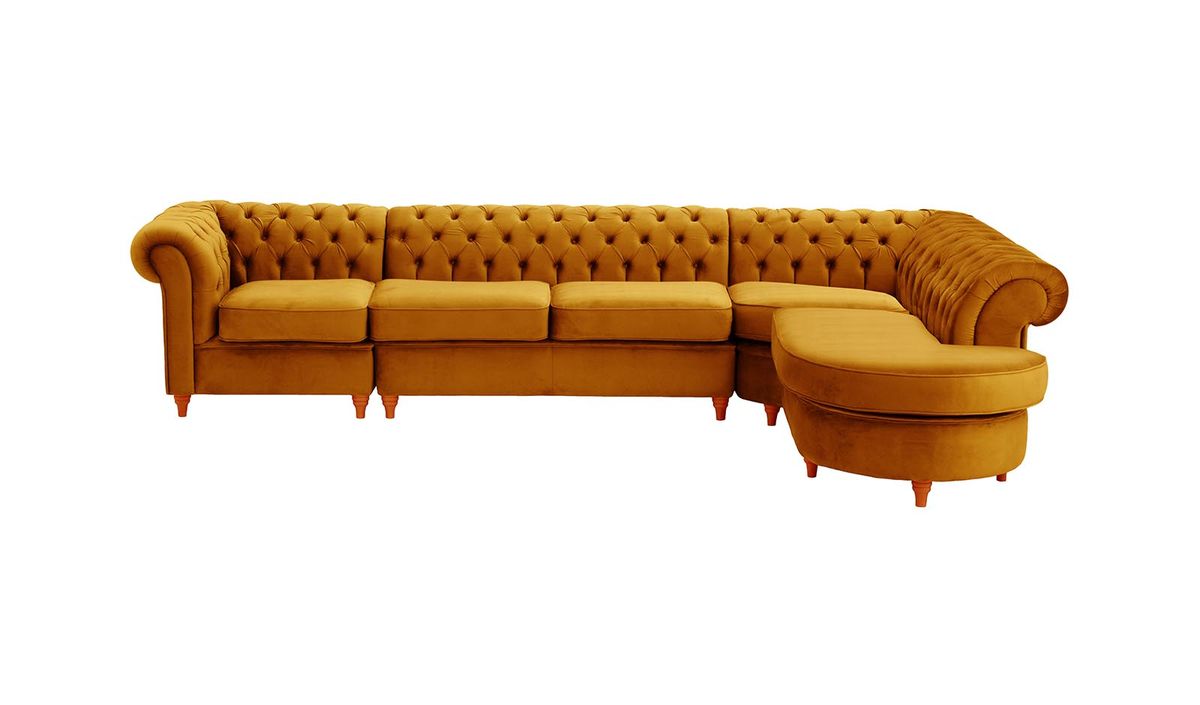 Chesterfield - Canapé d’angle droit modulaire.