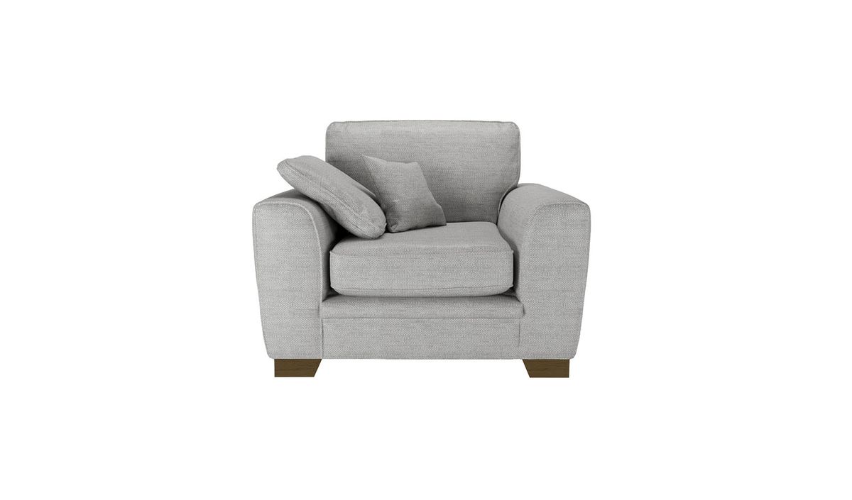 Fauteuil Ronay, gris clair - Cherub 0414, Couleur des pieds: Chêne foncé