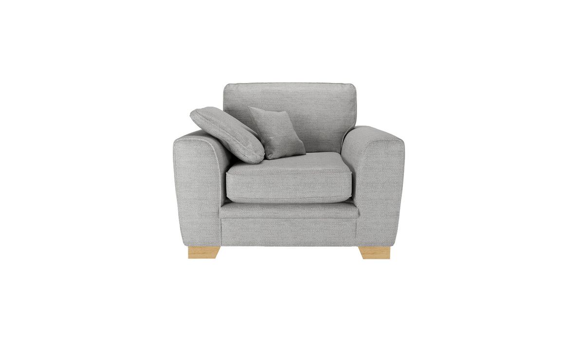 Fauteuil Ronay, gris clair - Cherub 0414, Couleur des pieds: Chêne clair