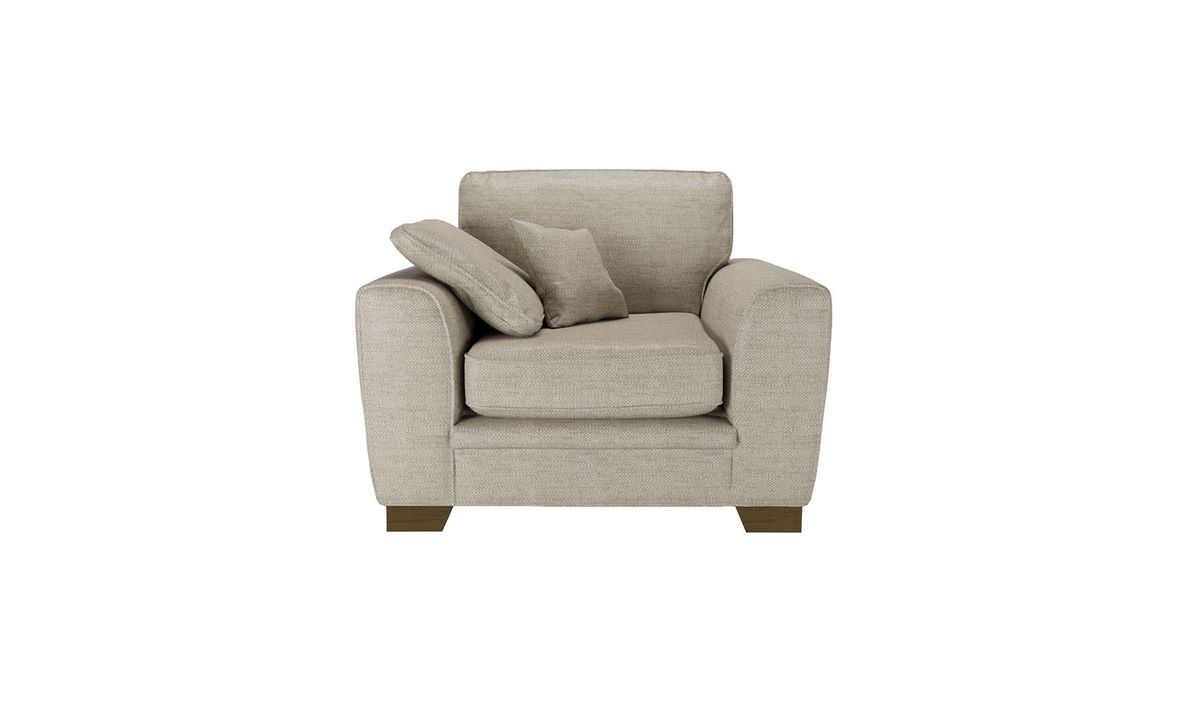 Fauteuil Ronay, beige - Cherub 0418, Couleur des pieds: Chêne foncé