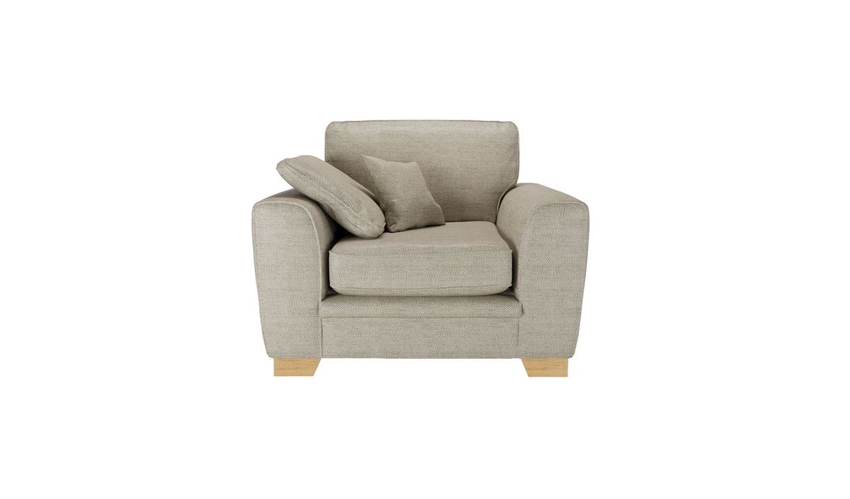 Fauteuil Ronay, beige - Cherub 0418, Couleur des pieds: Chêne clair