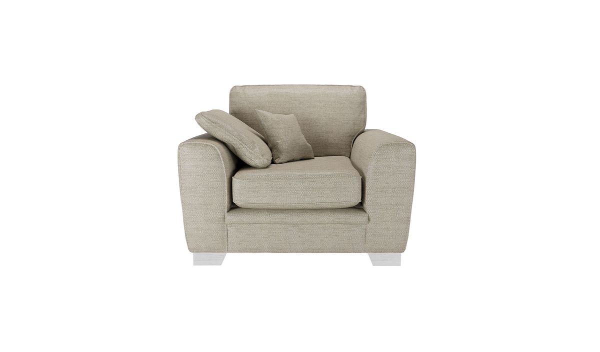 Fauteuil Ronay, beige - Cherub 0418, Couleur des pieds: Blanc