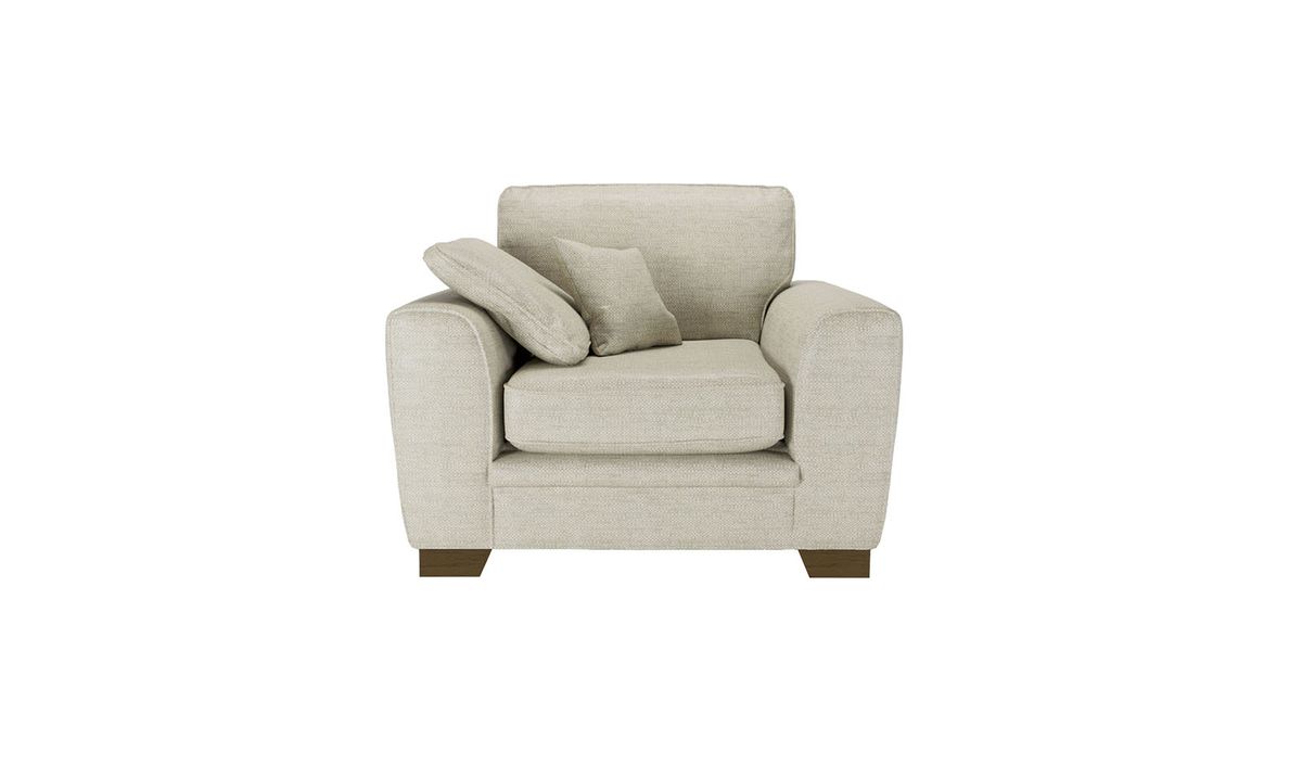 Fauteuil Ronay, crème - Cherub 0468, Couleur des pieds: Chêne foncé