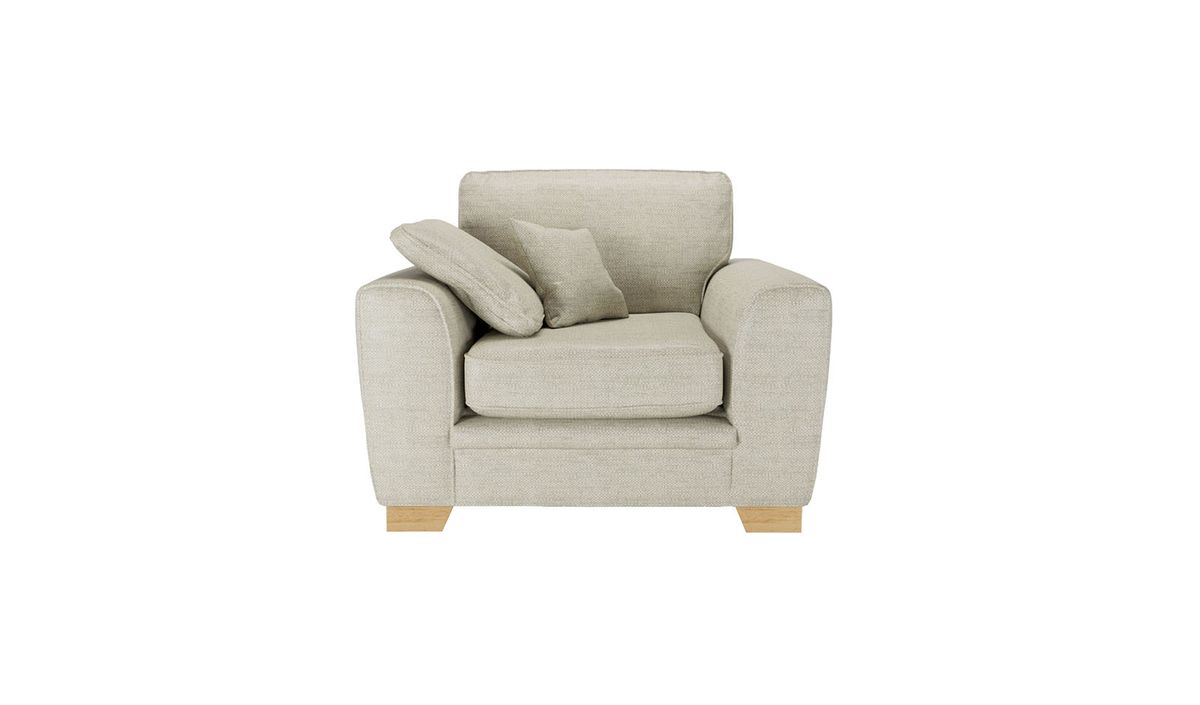 Fauteuil Ronay, crème - Cherub 0468, Couleur des pieds: Chêne clair