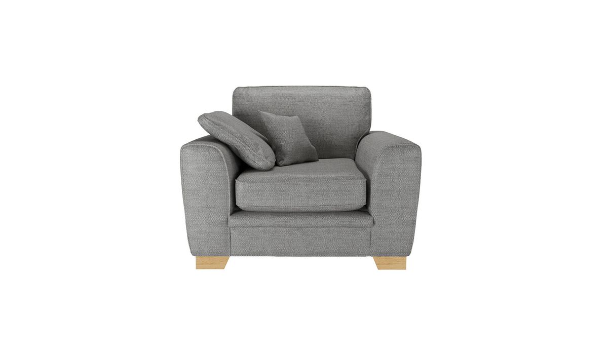 Fauteuil Ronay, gris foncé - Cherub 1482, Couleur des pieds: Chêne clair