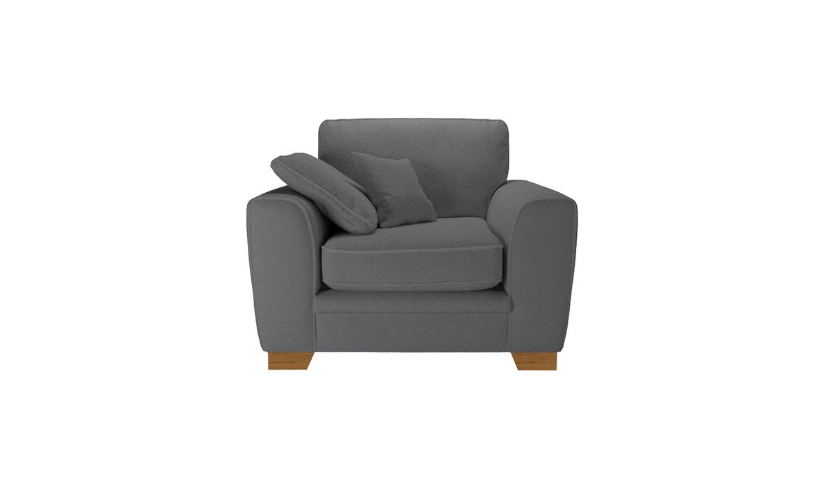 Fauteuil Ronay, Teddy granite - graphite, Couleur des pieds: aveo