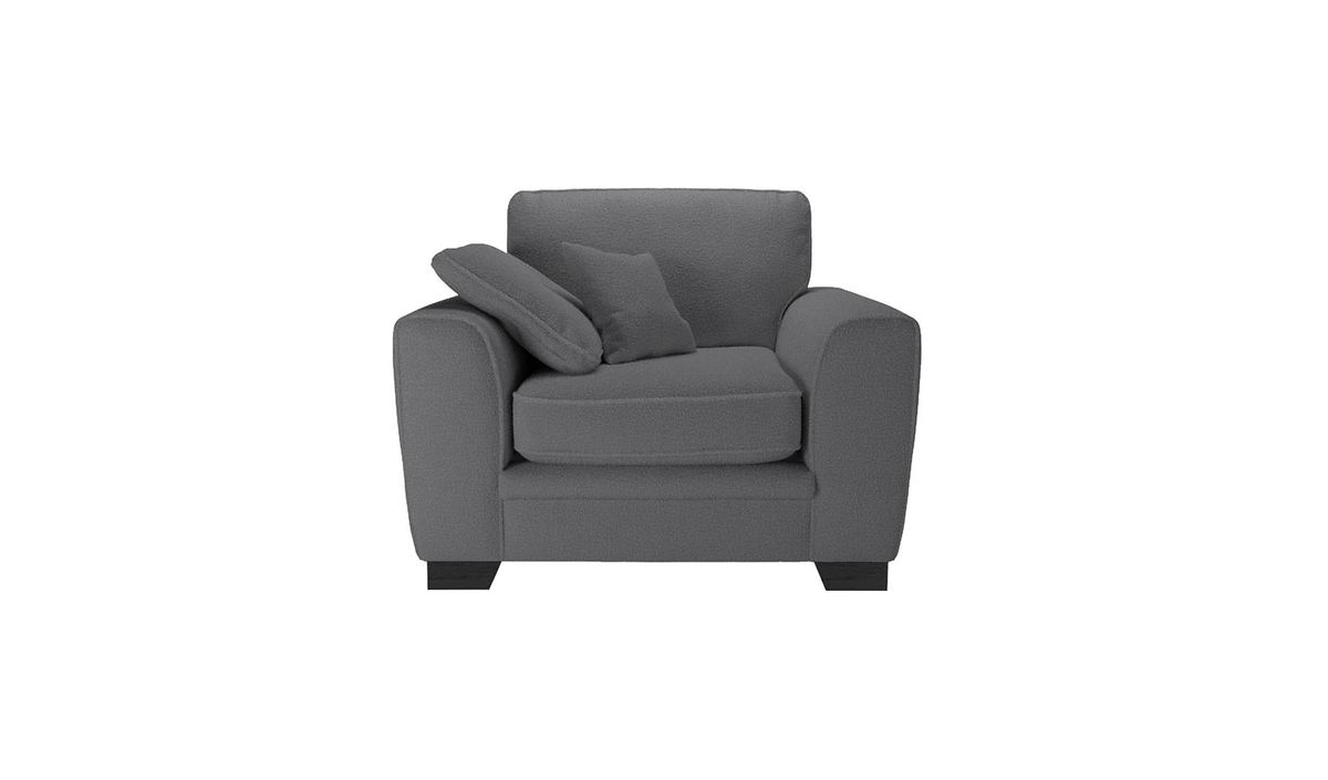 Fauteuil Ronay, Teddy granite - graphite, Couleur des pieds: Noir