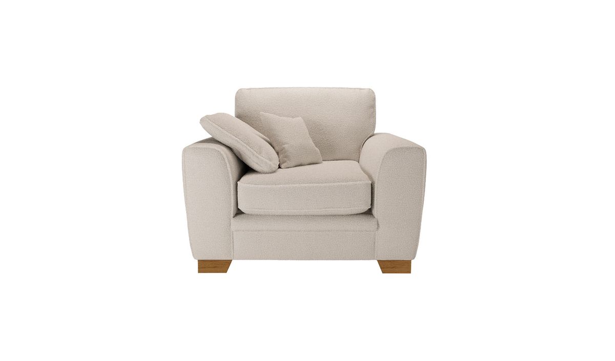 Fauteuil Ronay, Teddy latte - café au lait, Couleur des pieds: aveo