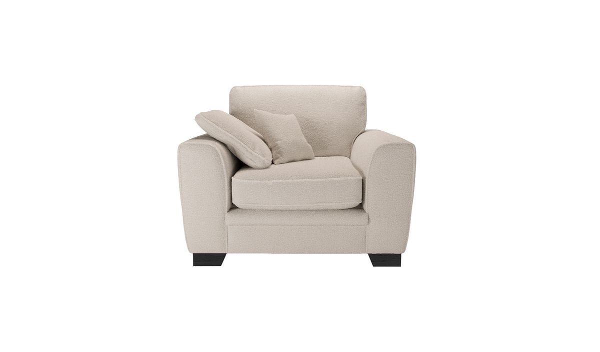 Fauteuil Ronay, Teddy latte - café au lait, Couleur des pieds: Noir