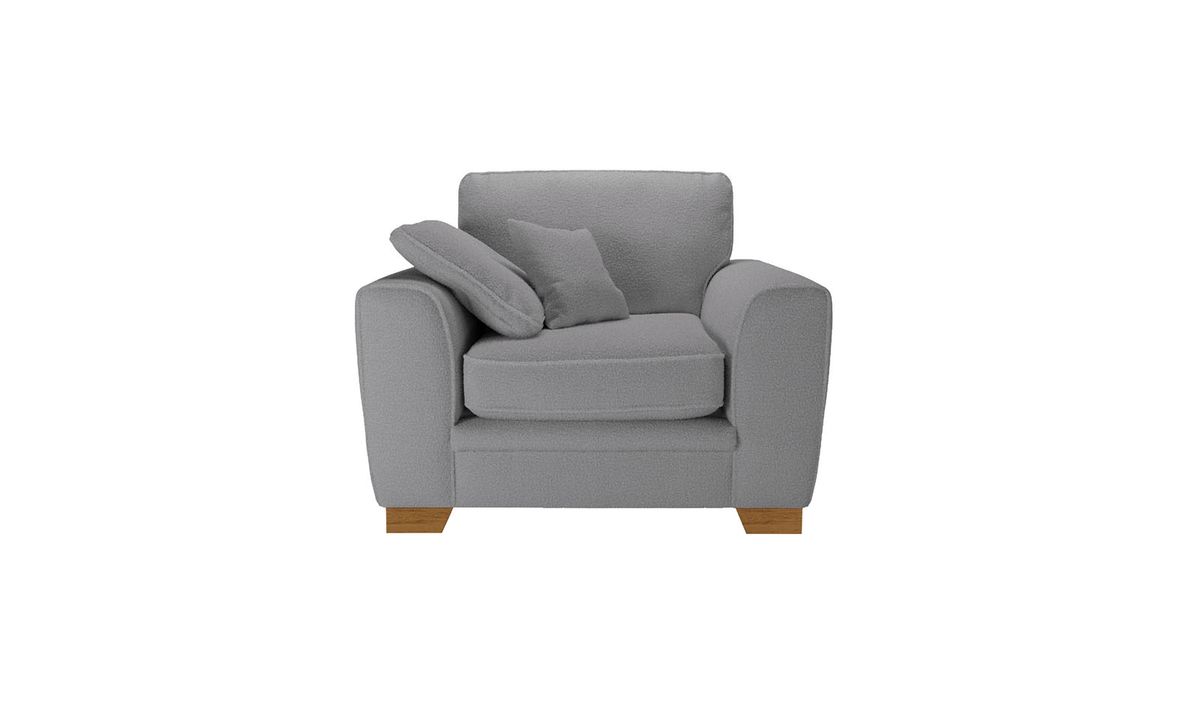 Fauteuil Ronay, Teddy slate - gris, Couleur des pieds: aveo