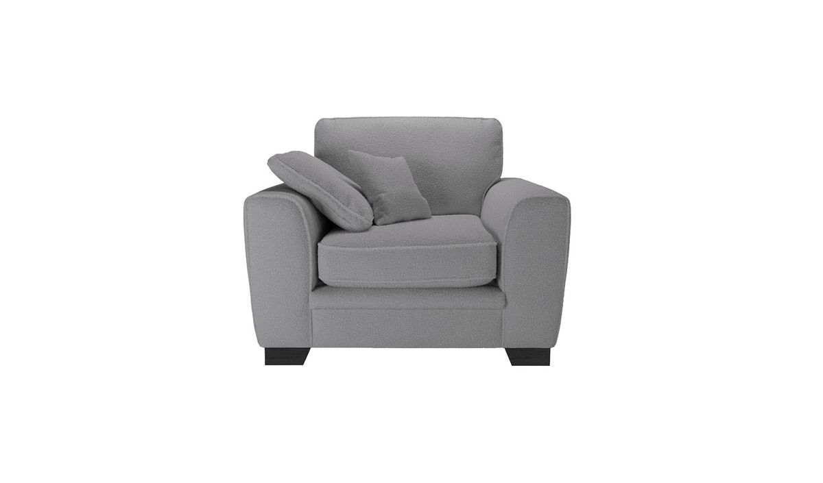 Fauteuil Ronay, Teddy slate - gris, Couleur des pieds: Noir