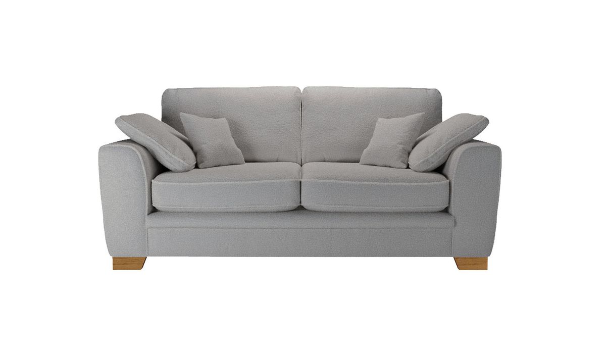 Ronay canapé deux places, Teddy slate - gris, Couleur des pieds: aveo